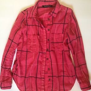 {Cotton On} Pink Plaid Button Down